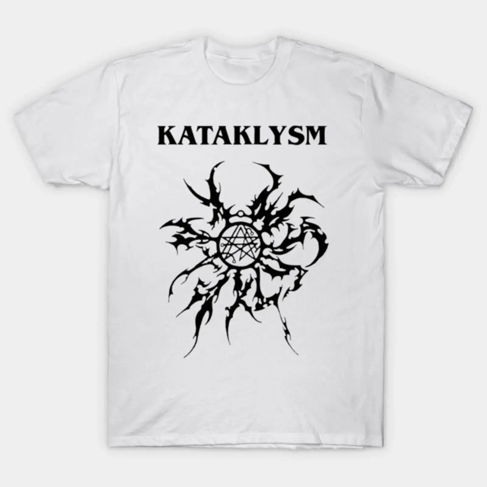 Фото Футболка Kataklysm в винтажном стиле, дизайнерская одежда, мужская уличная одежда, унисекс, повседневный топ для ежедневной носки, дышащий, стильный, мягкий. №1