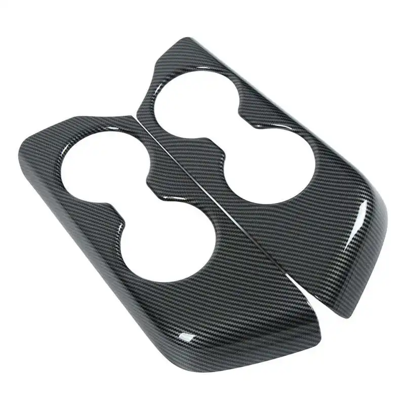

Water Cup Holder Panel Cover 3rd Row Cupholder Frame Carbon Fiber Color for Auto