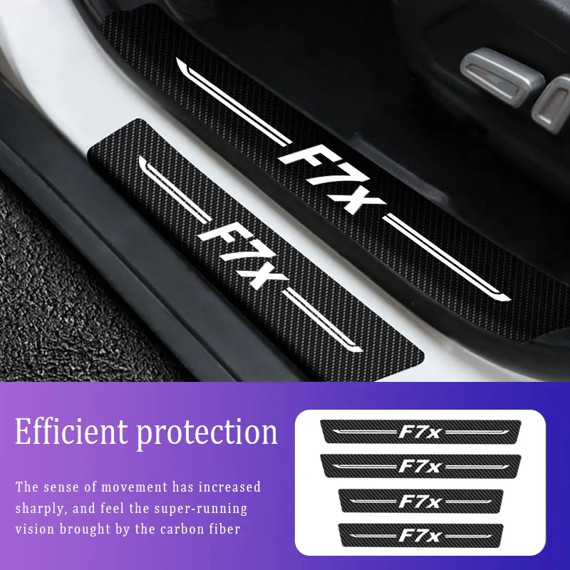 

4x Sill Protector Stickers Scuff Plate Carbon Fiber For Haval F7x Logo Anti Scratch Stickers Car Door Thresh