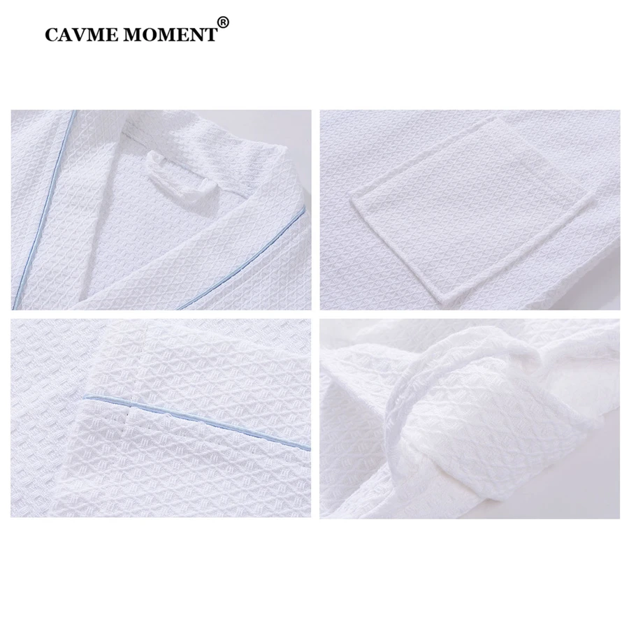 CAVME Bridesmaid Plus Size Kimono Waffle Bathrobe Cotton Hotel Robe for  Men's Long Sleepwear Hooded Nightgown