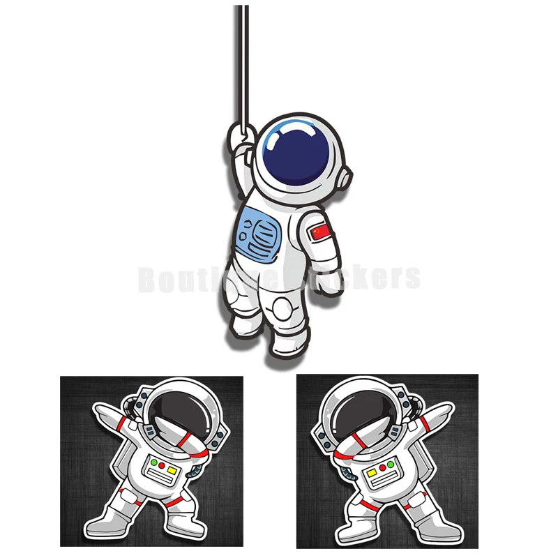 

Cartoon Astronaut Modeling Personality Reflective Funny Scratches Blocking Phone Side Decals Car Window Car Stickers