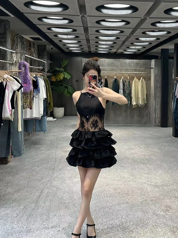 Shushu двухцветное кружевное сетчатое жаккардовое платье Pure Desire женское Tong Design Sense