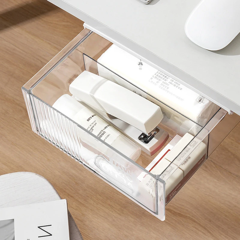 

Hidden Drawer Storage Box Punch free Under Desk Storage Drawers Tissue Box Sundries Stationery Office Storage Box Cosmetics Case
