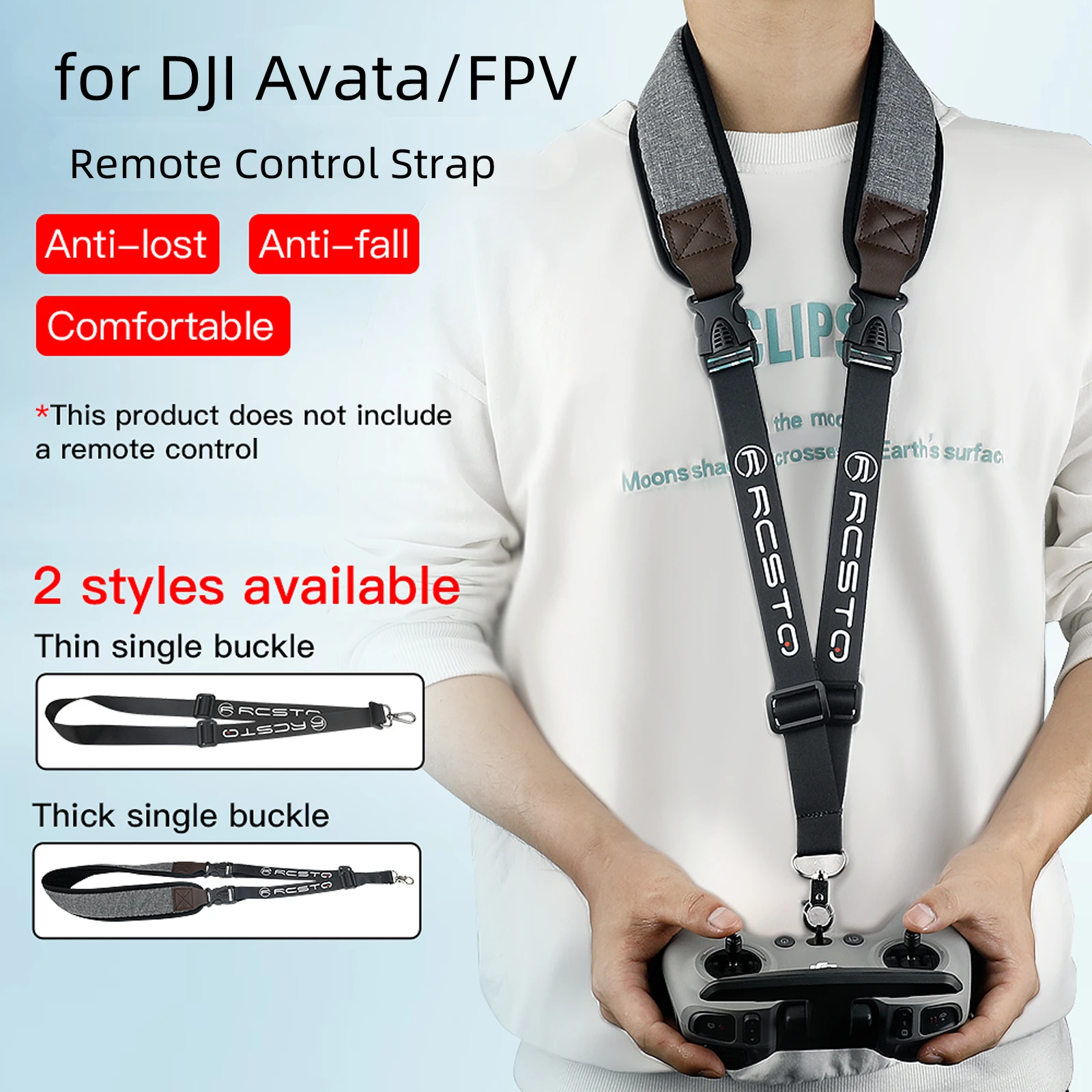 

Remote Control Strap for DJI Avata Neck Strap Lanyard Anti-lost Hook for DJI Avata/FPV Adjustable Lanyard Accessories