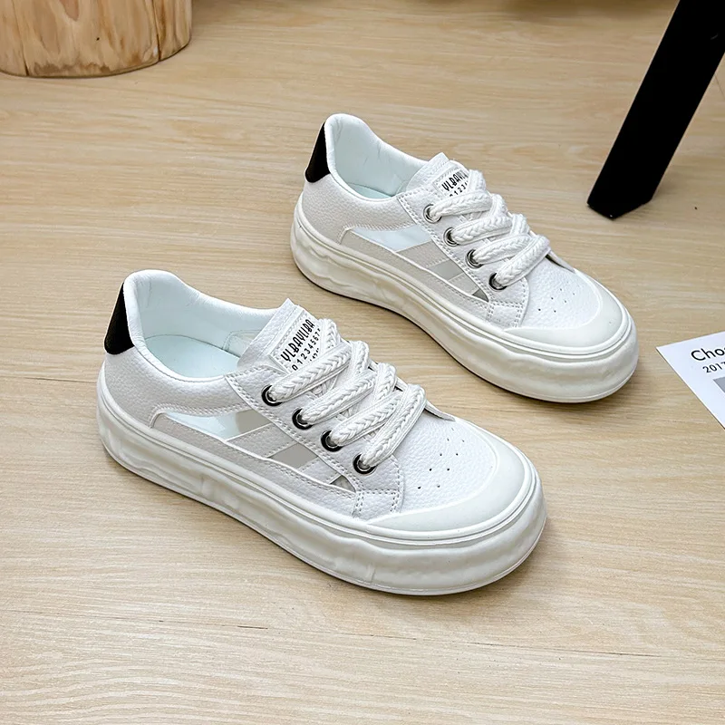Women Summer Casual Shoes Fashion Girls Platform Sneakers Breathable Students White Shoes Korean Skate Footwear 2023 New Sneaker