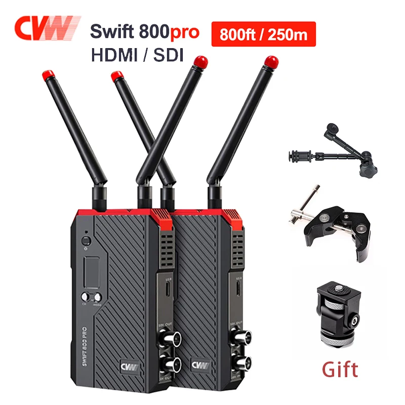 

CVW SWIFT 800 pro Wireless Video Transmission 800ft HD SDI HDMI image Video Wireless Transmitter Receiver Phone APP montioring