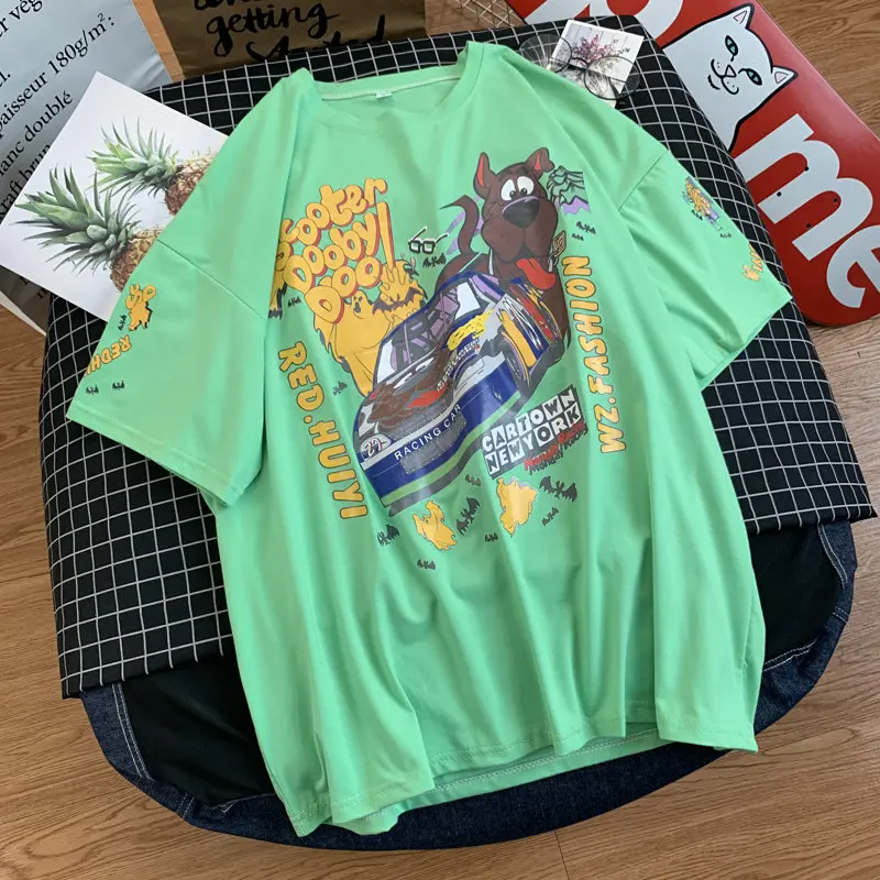 

Ins Hot Cartoon Print Loose Graphic Tees Short Sleeve Women Casual Fashion T-shirts Plus Size Summer Harajuku Shirts Korean Tops