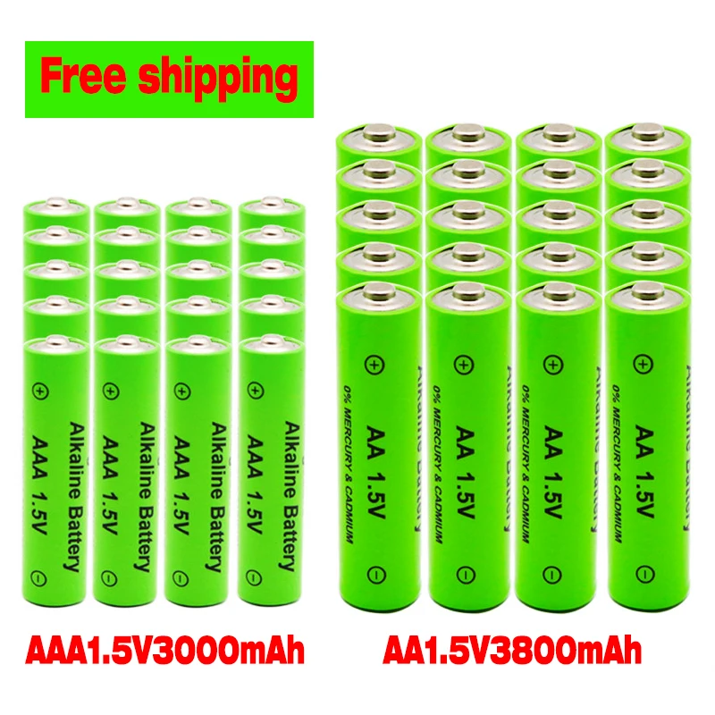 

Rechargeable AA+AAA Alkaline Batteries AA 1.5V 3800mAh/1.5V AAA 3000mah Flashlight Toys Watch MP3 Player Replace Ni-Mh Battery