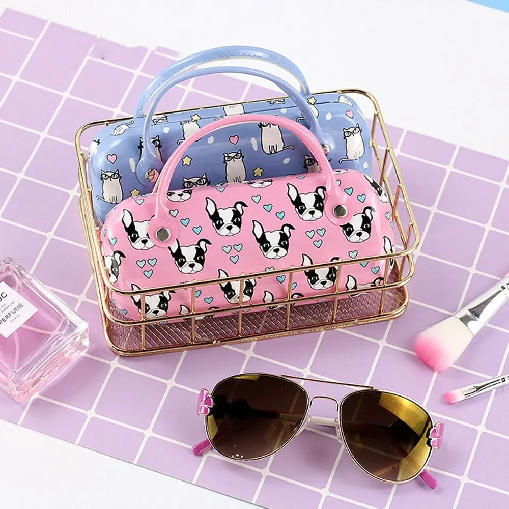

PU Leather PU Eyeglass Case Cartoon Glasses Case With Handle New Sunglasses Bag for Portable Girls Kids Fashion