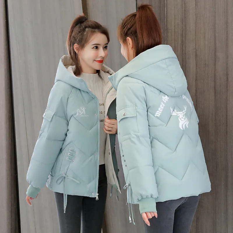 2021 New Women Parkas Winter Coat Hooded Thicken Warm Down Cotton Jacket Loose Parka Cotton Padded Jackets Outwear Plus Size 2XL