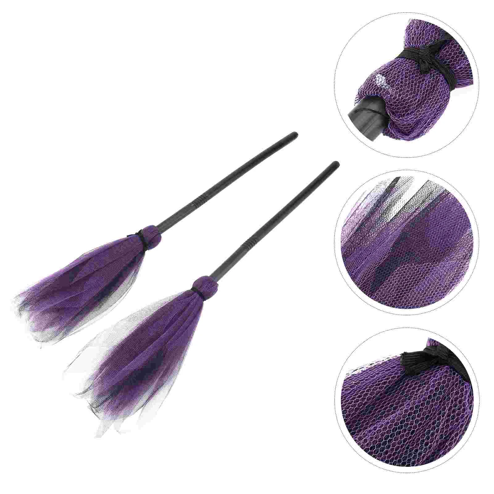 

Fomiyes Halloween Witch Broom Plastic Witch Broomstick Dress Up Costume Props Wicked Witches Broom Halloween Cosplay