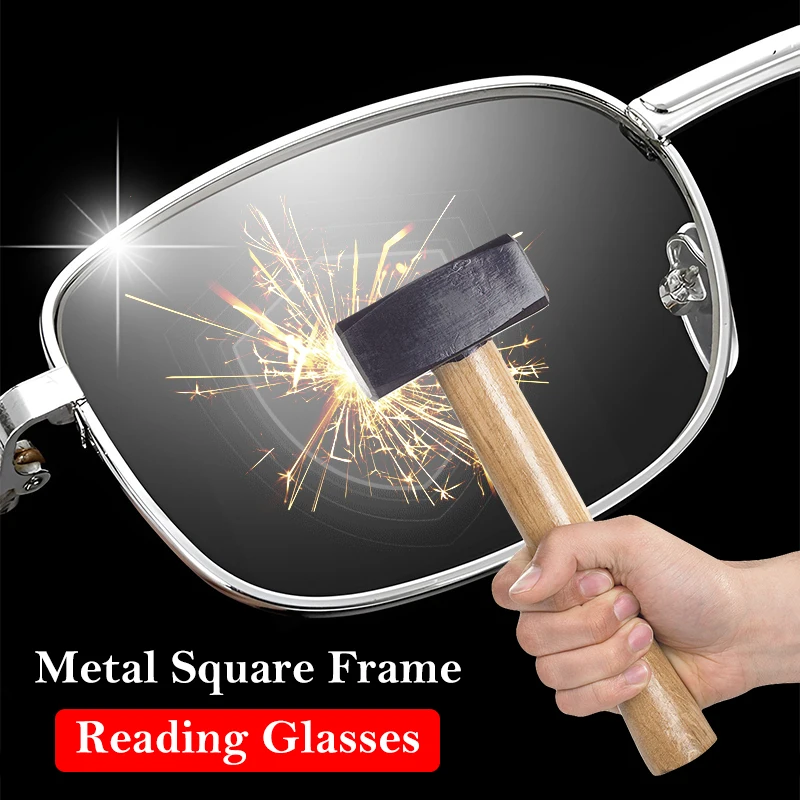 

Men's Presbyopia Glasses Anti Fatigue Metal Frame Prescription Glasses Scratch Proof Reading Glasses Eyeglasses +1.0 To +4.0