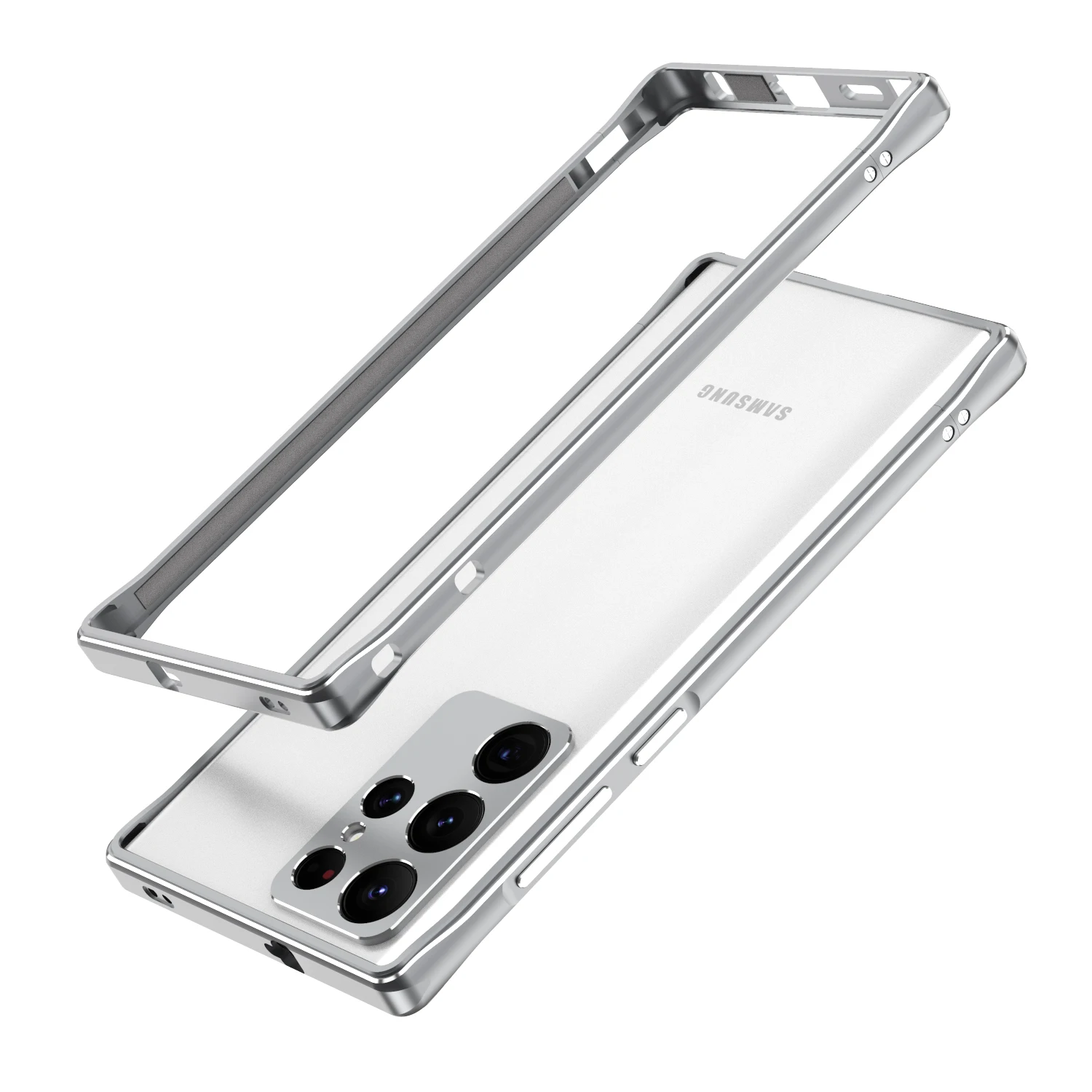 

Matching Colors Camera Lens Guard+Side Bumper For Samsung Galaxy S22 Ultra S22Ultra 5G Aluminum Metal Cover Case Frame Protector
