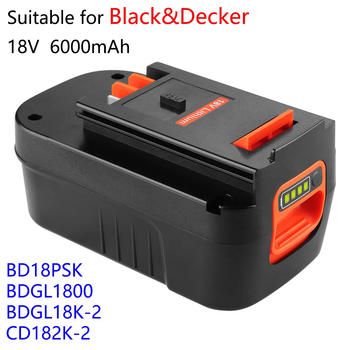 

Подходит для Black & Decker 18 в 6000 мАч BD18PSK, BDGL1800, BDGL18K-2, fsx18hdreплачиваемый никель-литиевый аккумулятор