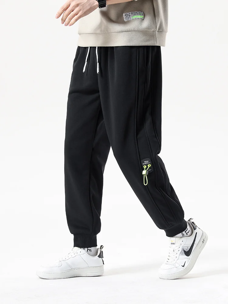 

Spring Men's Fashion Elastic Waist Casual Pants Oversize Korean Streetwear Knitted Sweatpants XL