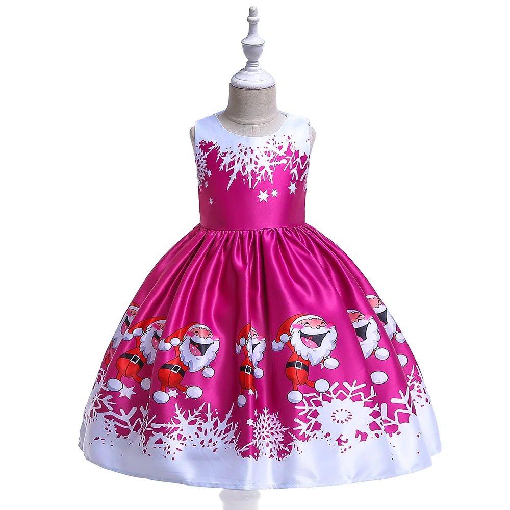 

2022 рождественское платье для девочек платье с принтом принцессы европейский и американский Новогодние Детские разнообразные печатные пра...