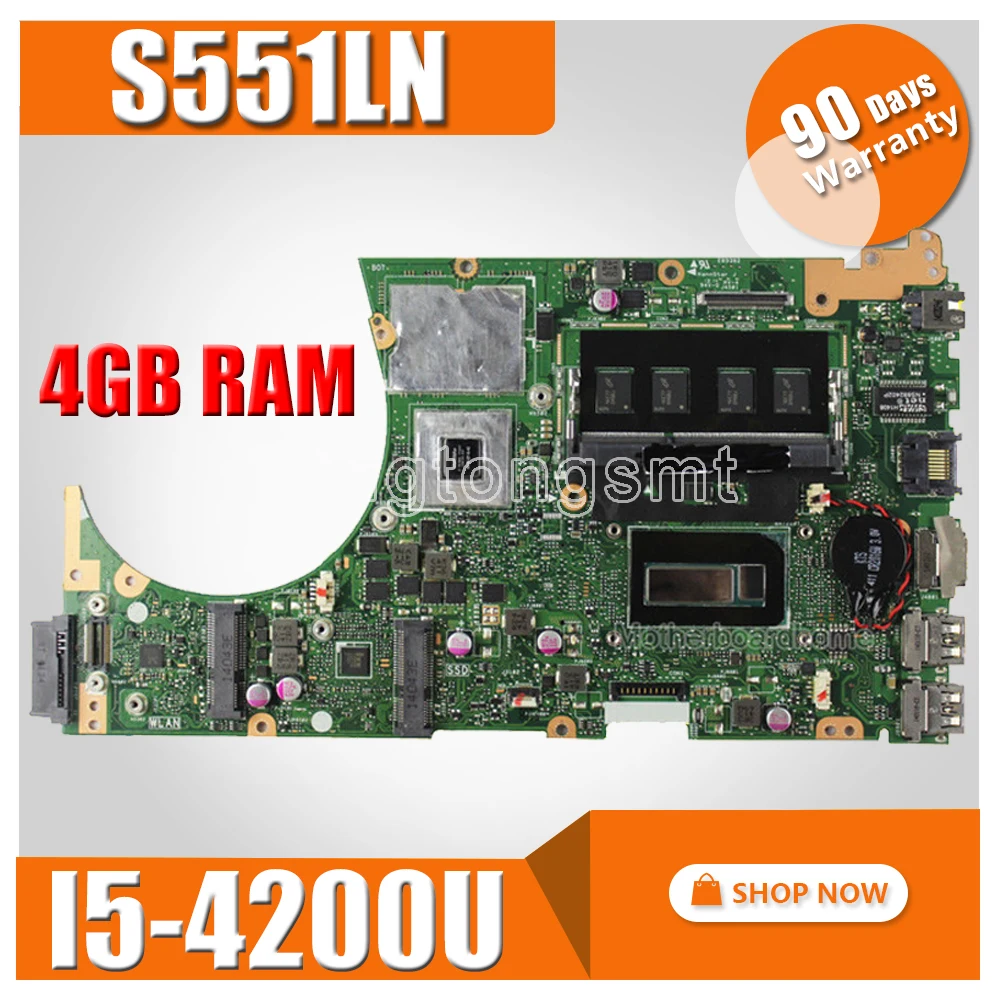 

Материнская плата S551LN i5-4200U 4 Гб RAM для Asus S551LB S551L S551LA, материнская плата ноутбука S551LN, материнская плата S551LN, тест материнской платы ОК