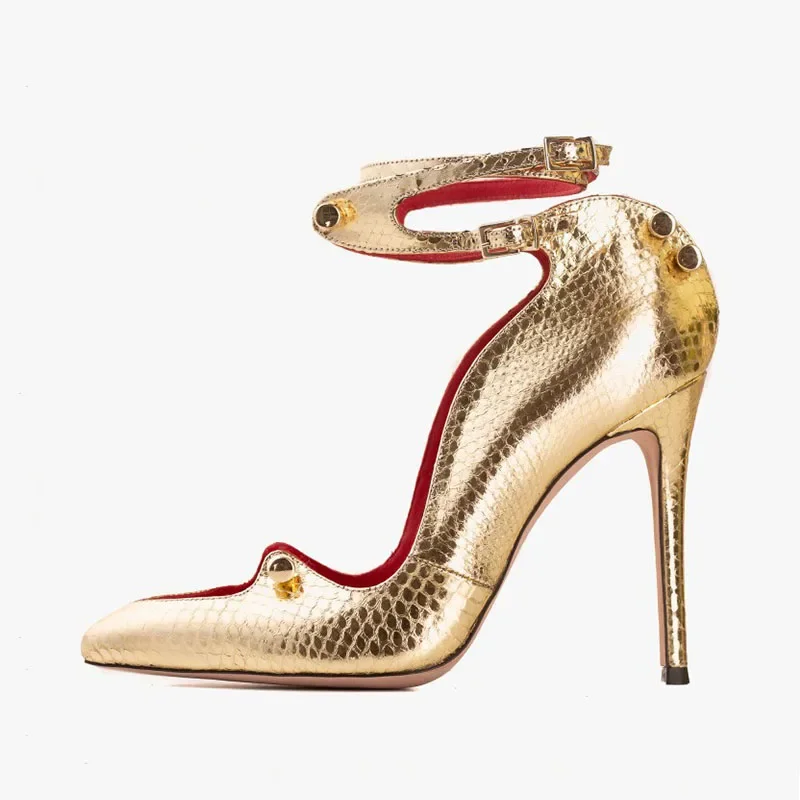 Arden Furtado Кожаные туфли-лодочки на очень высоком каблуке со змеиным узором и