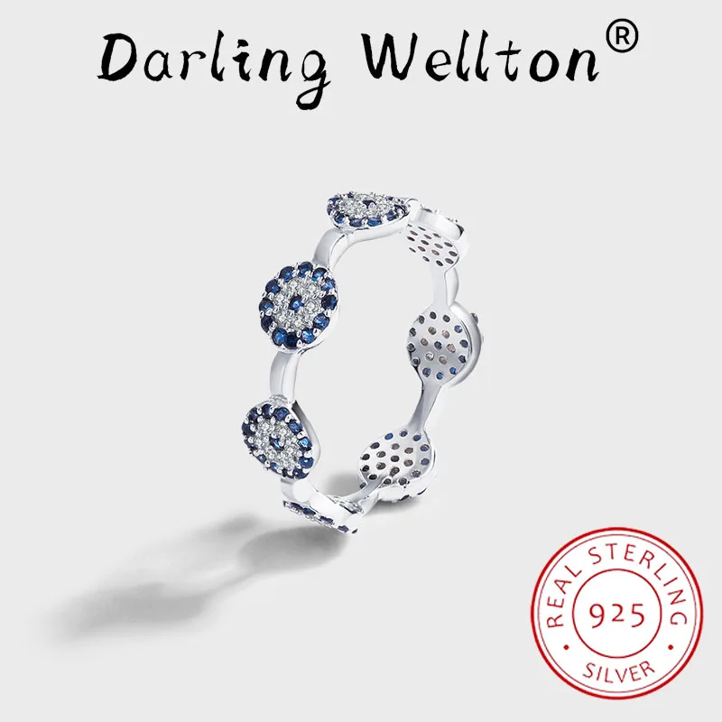 

Creativity Irregular Round Flower Sapphire Geometric Couple Ring For Women Original Sterling Silver Valentine's Day Gift Jewelry