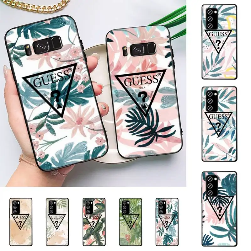 

Palm Tree Leaves Plant Flower Brand GUESS Phone Case For Samsung Galaxy Note10Pro Note20ultra note20 note10lite M30S