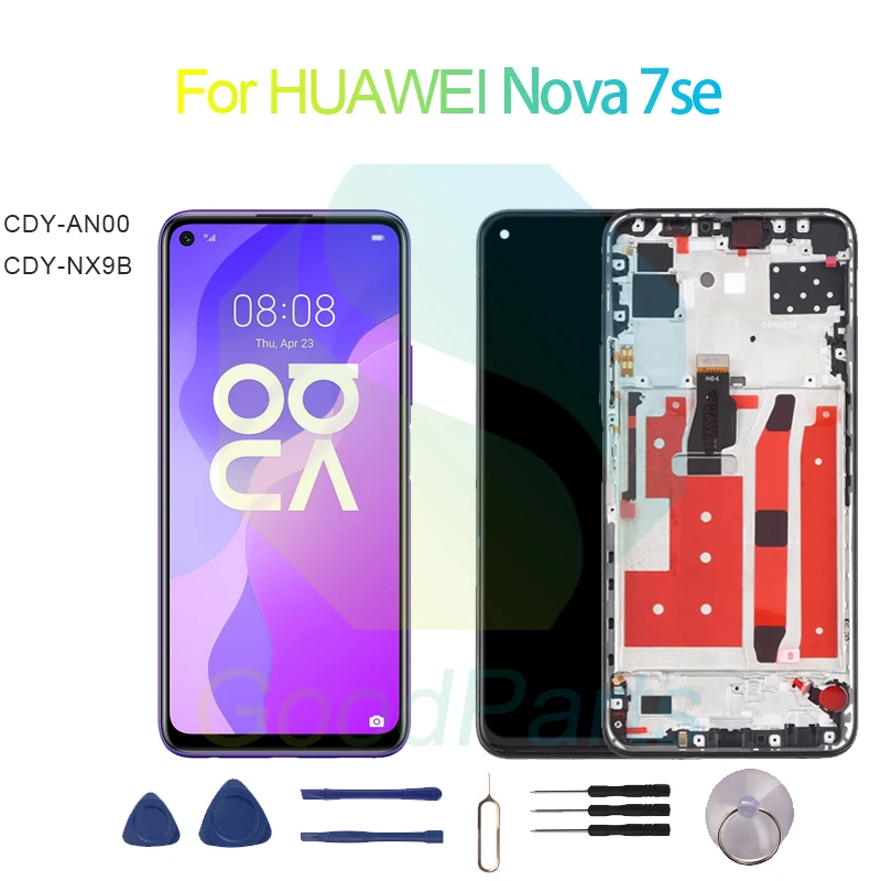 Для замены экрана HUAWEI Nova 7se 2400*1080 CDY-AN00, CDY-NX9B Nova 7se ЖК сенсорный дигитайзер в сборе