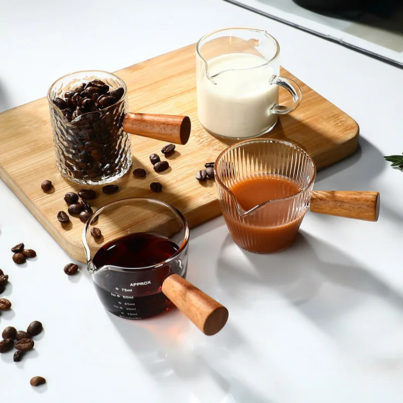 

1PCS Multi-functional Taste Dish Coffee Mini Milk Cup Hand-draw Sauce Dish With Handle Glass Sauce Vinegar Snack Plate Tableware