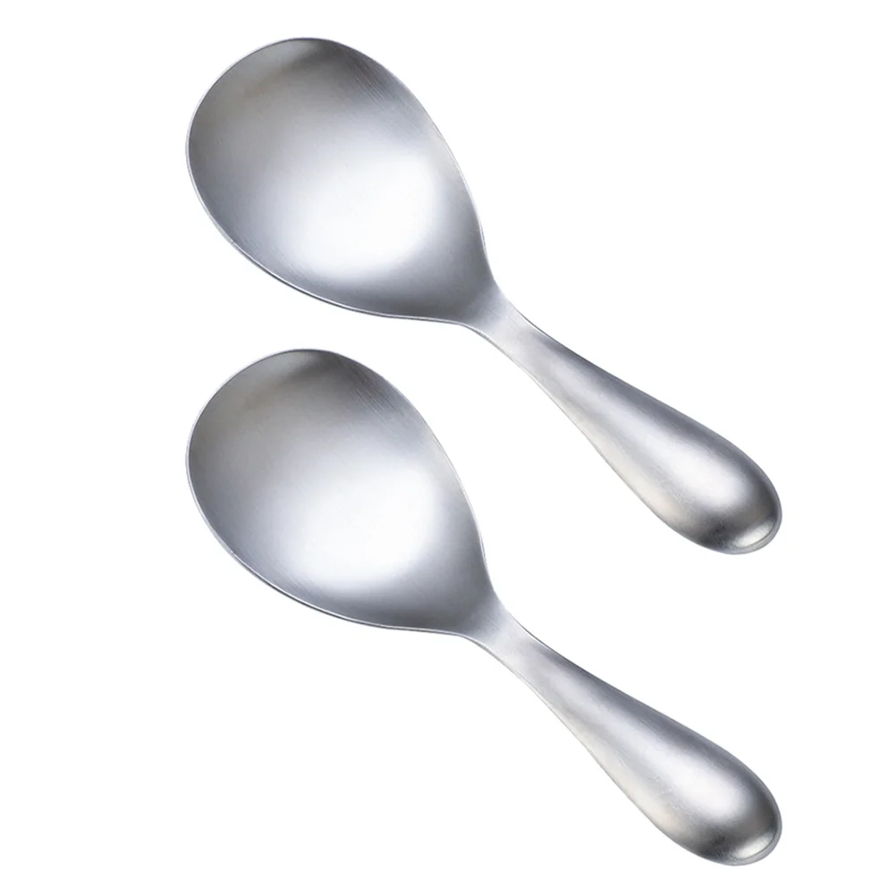 

2 Pcs Metal Cake Scraper Rice Cooker Scoop Large Serving Spoons Mixing Cooking Stainless Steel Pancakes