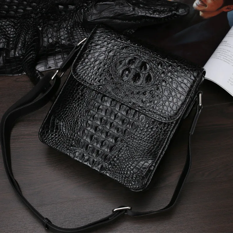 Men's Large Capacity Business Messenger Handbag Genuine Leather Leisure Single Shoulder Crossbody Bag High Quality Square Bag