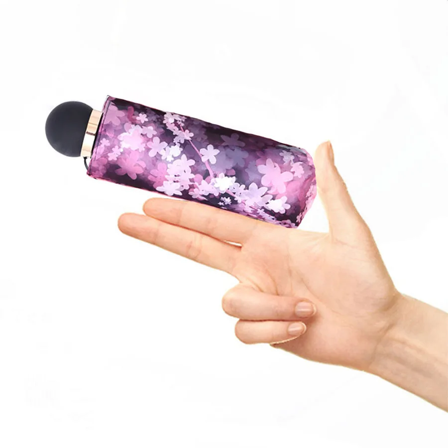 

Flower Umbrella Rain Women's Mini Pocket Sunscreen Anti UV Sun Umbrella Women Olycat Parasol Female Five Folding Umbrella