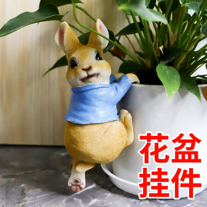 

Creative Pastoral Garden Cartoon Rabbit Ornament Resin Animal Crafts Decoration Cute Ornament Gift Artwork