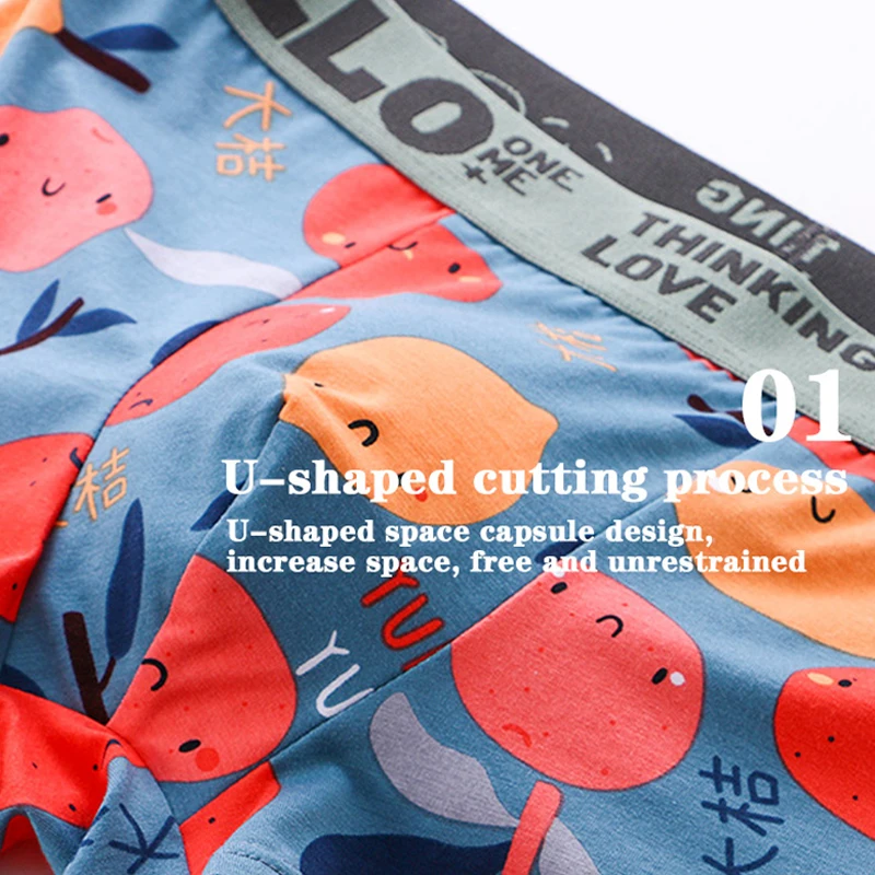 Men's Panties Cotton Man Boxers Male Underwear Man's Underwear Men's Underpants Soft Breathable Printing Style Free Shipping