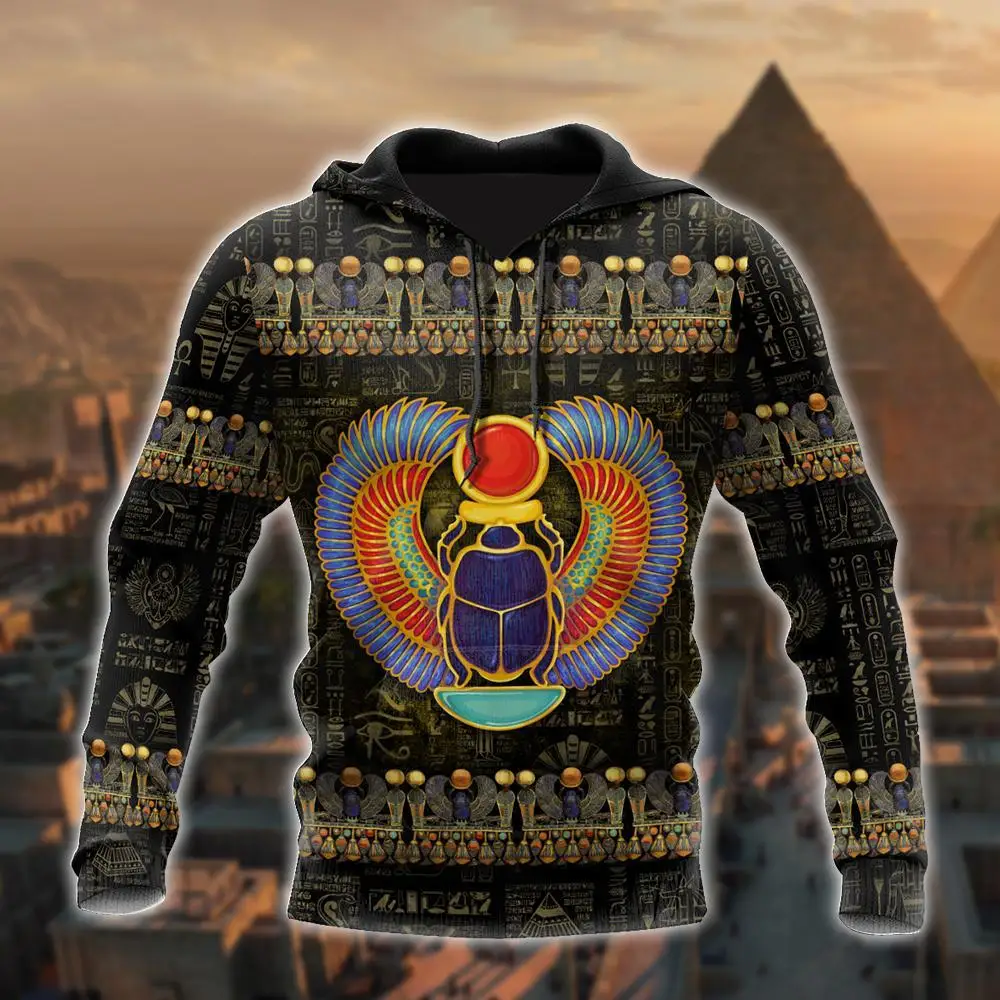 

Новинка 2021, Мужской пуловер с 3D-принтом в стиле Хоруса, египетского фараона, Анубиса, древнего египетского татуировки, уличная одежда для му...