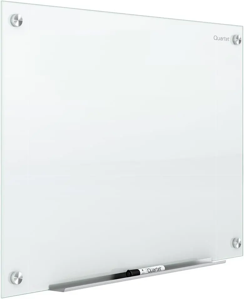 

Glass Whiteboard, Non- Dry Erase White Board, 2' x 1.5', Includes Accessory Tray, 1 Marker and 2 Glass Board Magnets, Wh