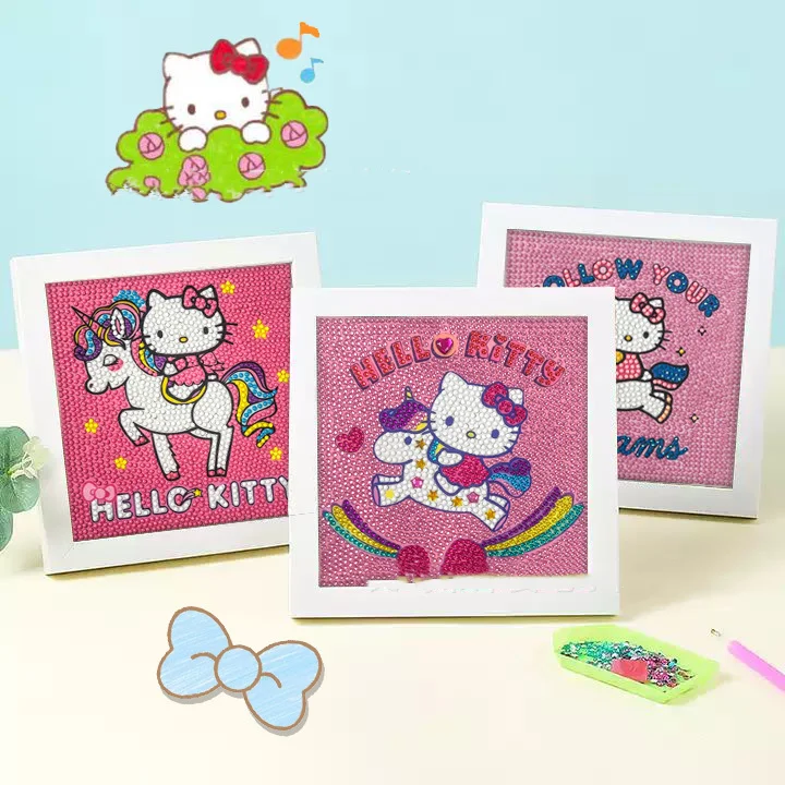 Sanrio детская алмазная живопись HELLOKITTY ручная работа Diy Алмазная наклейка картина
