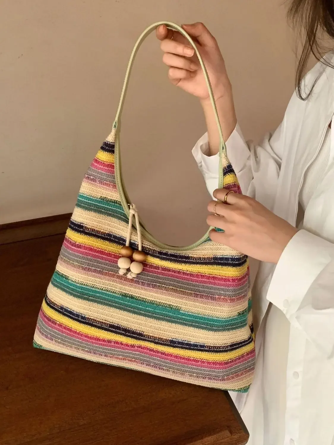 Женская сумка South Wind Rainbow Hytot новая приморская плетеная сумка-тоут большая