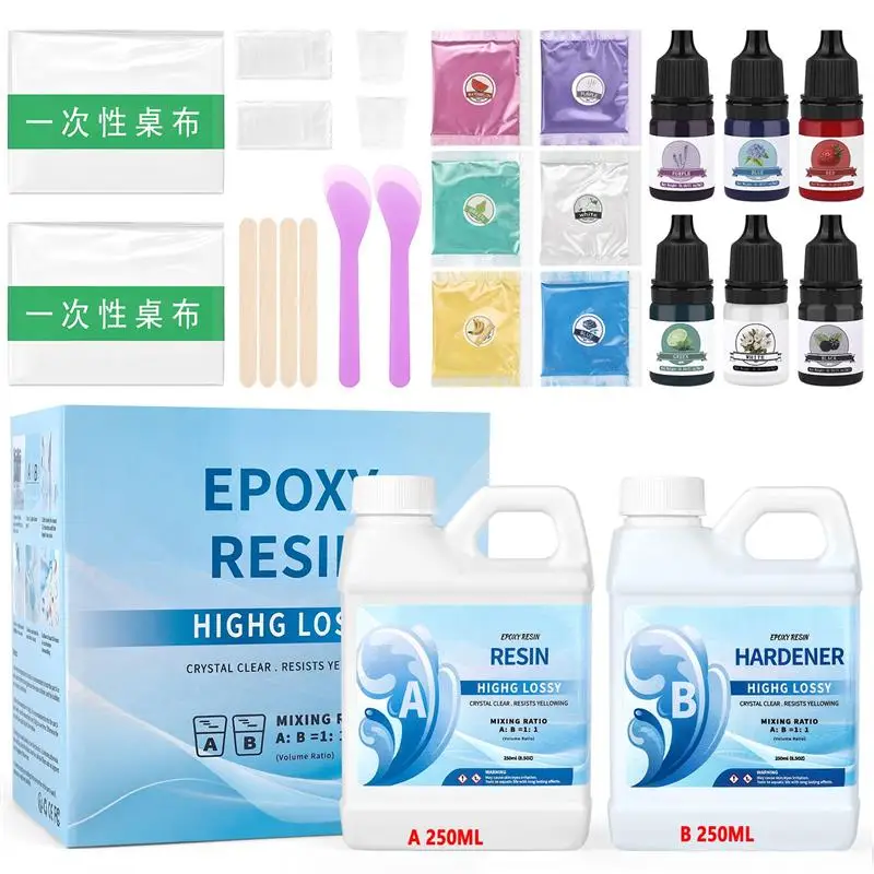 

Эпоксидная смола 1:1 AB, прозрачная эпоксидная смола высокой четкости, клей для отверждения кристаллов 500/1000 мл, самодельный клей для изготовления ювелирных изделий