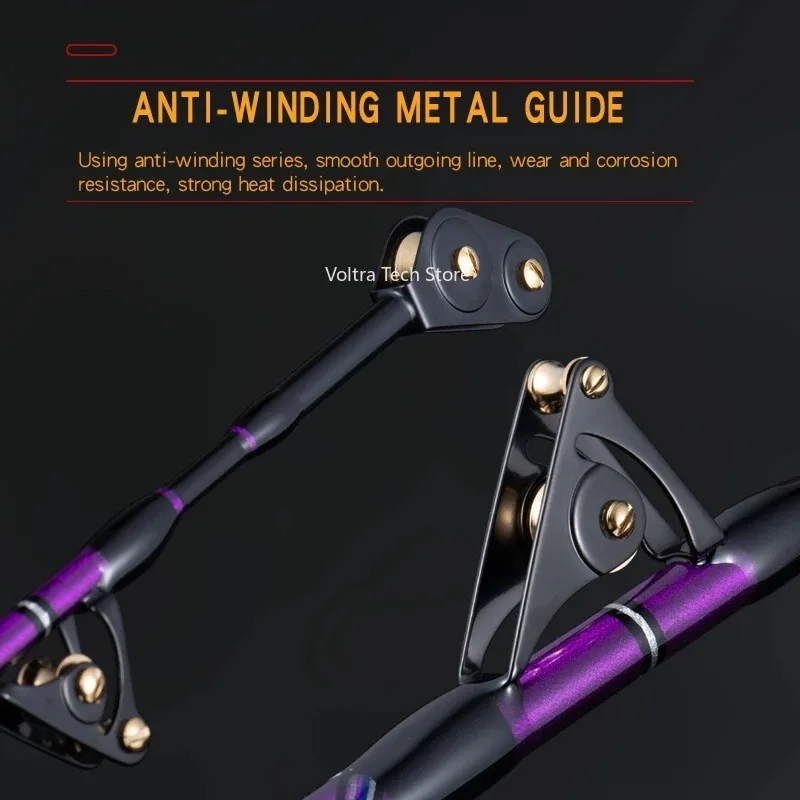 Фото Удилище Lurekiller Strong Power Carbon Game Rod для троллинга, 1.8 м, 37-64 кг, с роликовыми/СИК-втулками, для глубоководной морской рыбалки с лодки №4