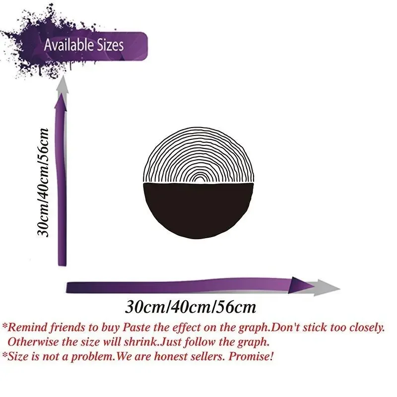 Большие круглые минималистичные радужные настенные наклейки в стиле бохо для