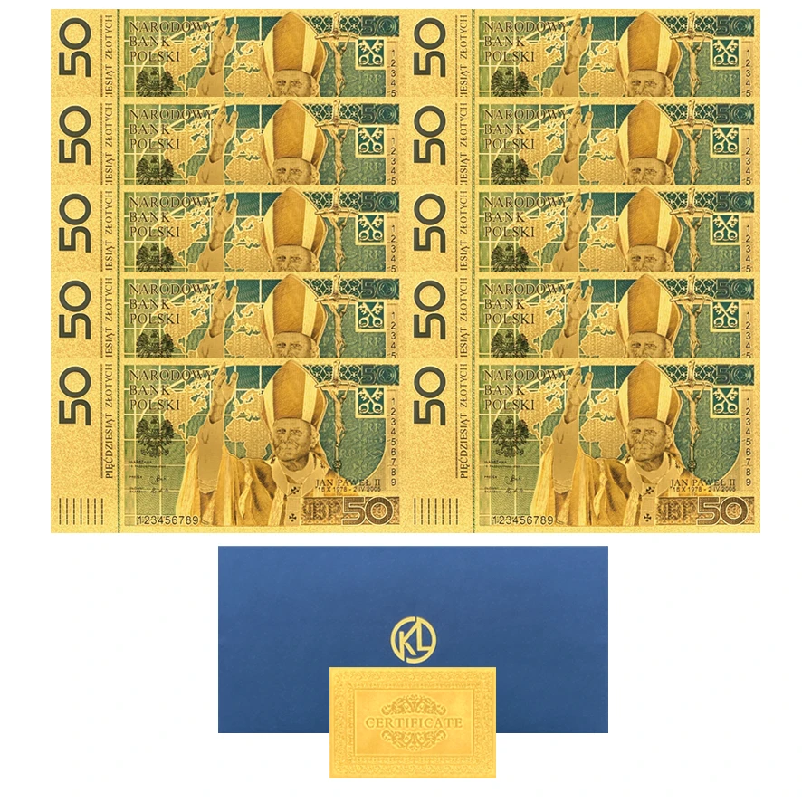 Новая серия банкнот с золотой фольгой набор PLN 10 20 50 100 Zlotych Marie-Curie для польской