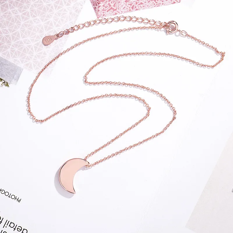 Ожерелье в форме Луны изящное и искусственное розовое золото 14 карат простая