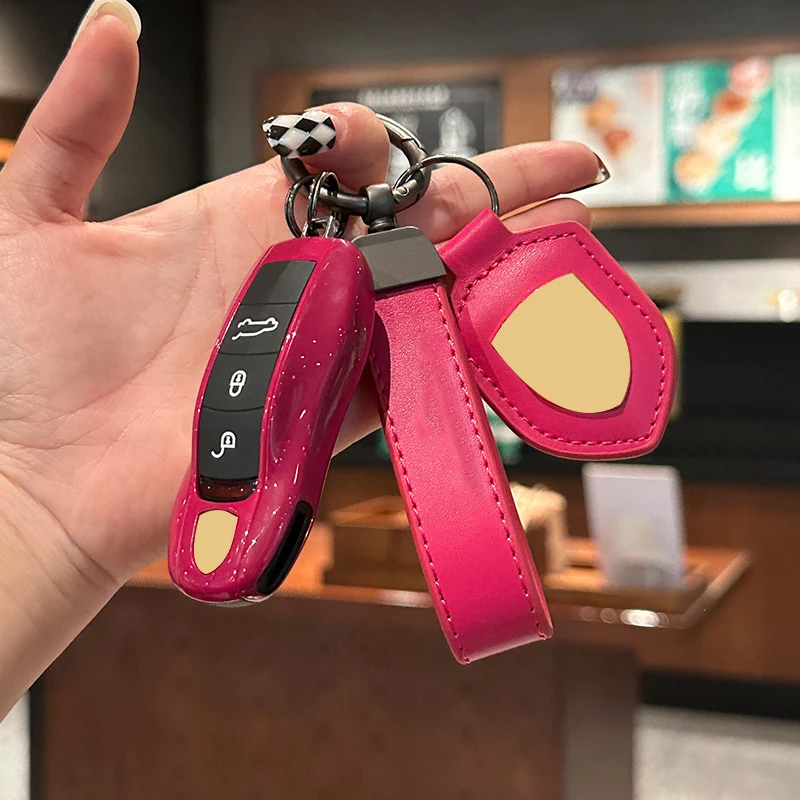 Чехол для автомобильного ключа Ruby Star Color Porsche 718 911 Macan Panamera Cayman Cayenne Boxster сменный