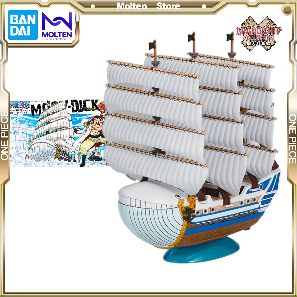 

Bandai Original One Piece Grand Ship Collection Moby Dick Anime Action Figure Edward Newgate Ship Model Kit Assembly/Assembling