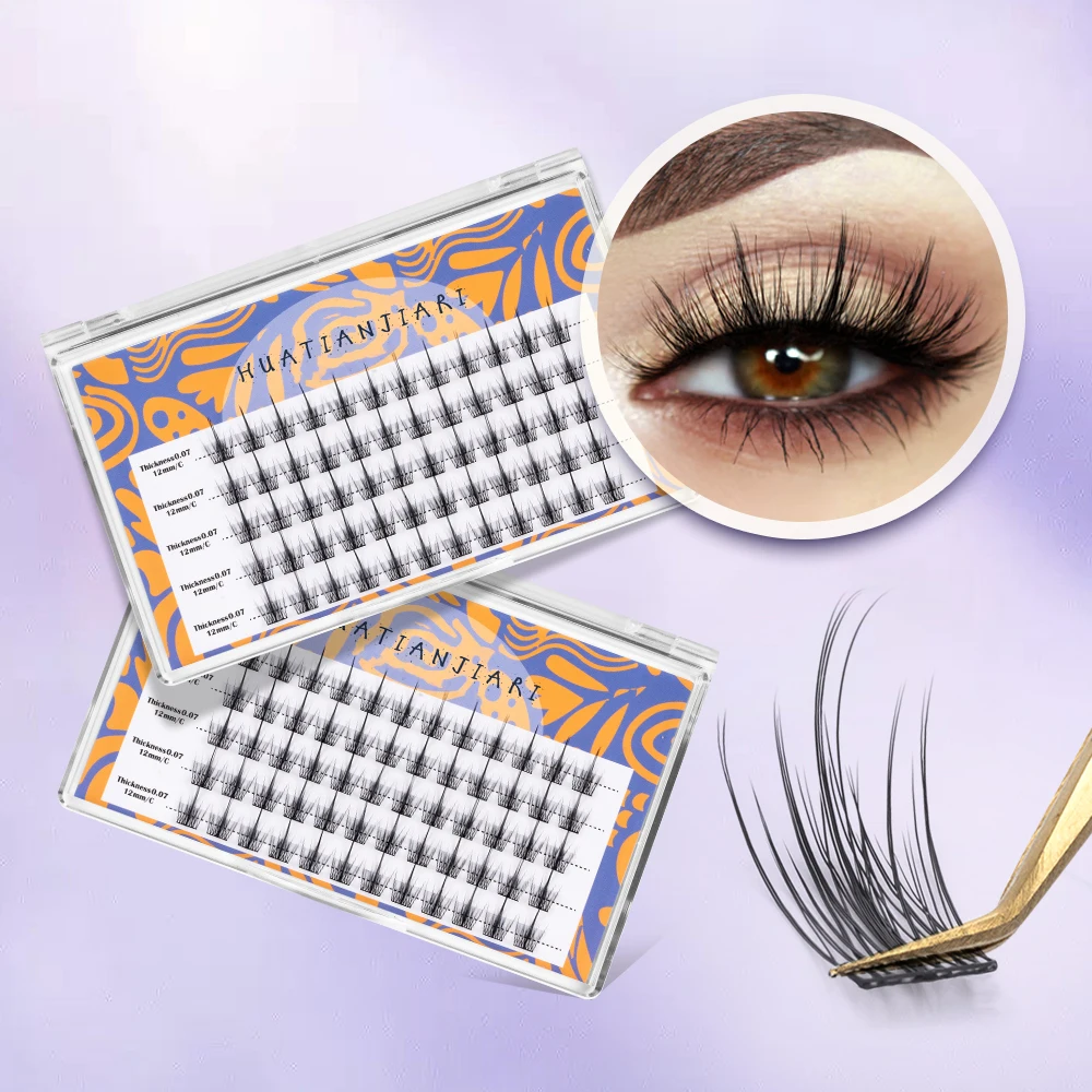 DIY 60 Clusters ресница ручной работы Extension натуральные сегментированные накладные