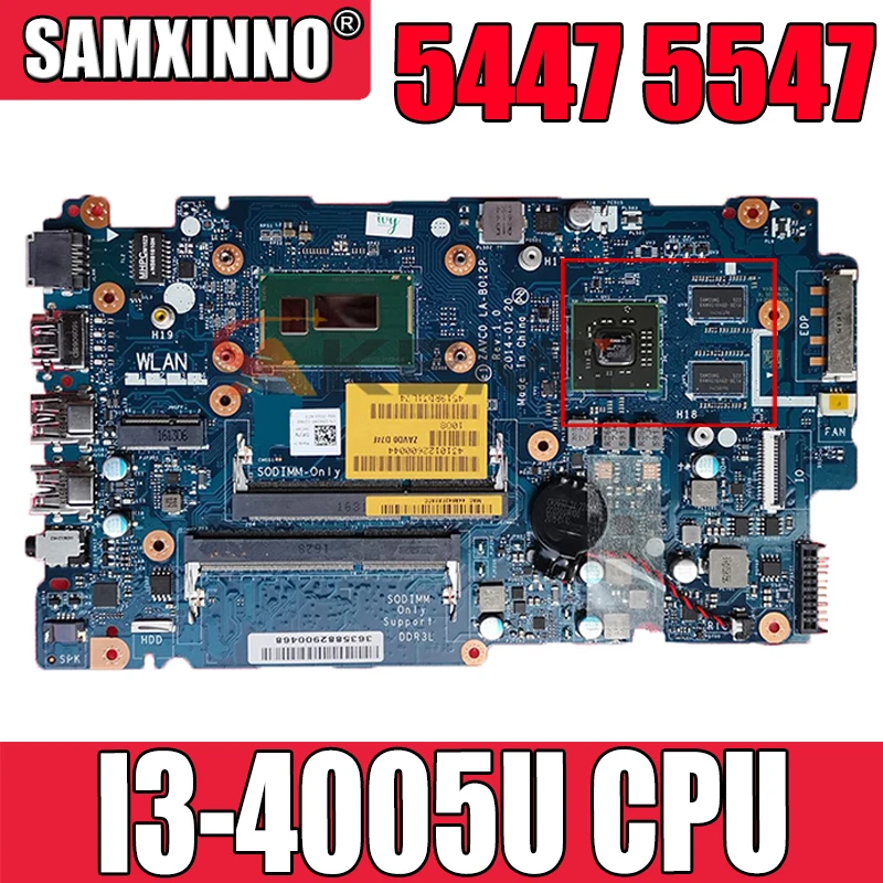 

Original Laptop motherboard For DELL Inspiron 5447 5547 SR1EK I3-4005U Mainboard CN-0NW0DG 0NW0DG LA-B102P SR1EK 216-0856030