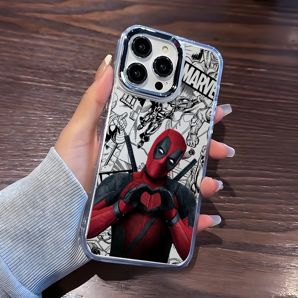 Забавный чехол для телефона с Дэдпулом для Apple iPhone 17 Air 16 16e 15 14 13 12 11 Pro Max X Xs XR 8 Plus, роскошный прозрачный чехол (art.: 3920d933715ec) - 3920d933715ec