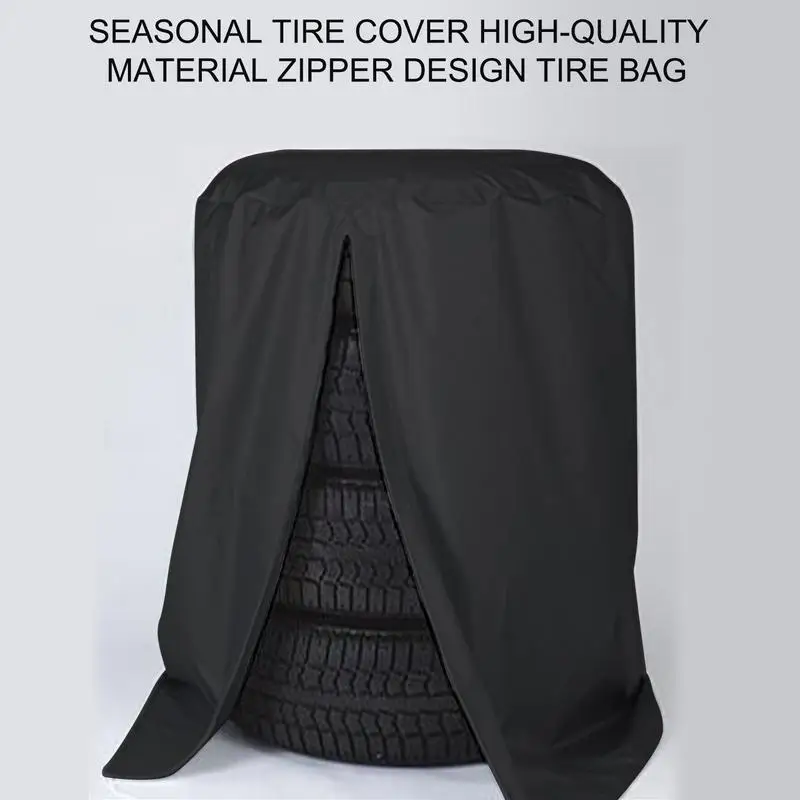 

New Big Capacity Car Tire Cover 4 Tires Capacity Waterproof Dust-Proof Driving Car Tire Cloth Auto Tire Cover Bag Outdoor Supply