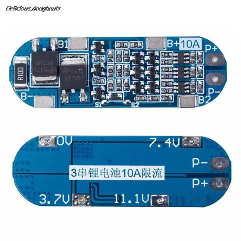 Лидер продаж! Защитный модуль литий-ионной батареи 11,1 В/12 В/12,6 в, 3 шнура для зарядного устройства 18650, защита BMS, балансир