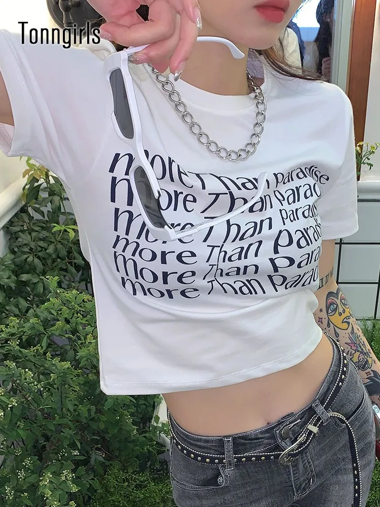 Женская футболка с принтом коротким рукавом и букв |