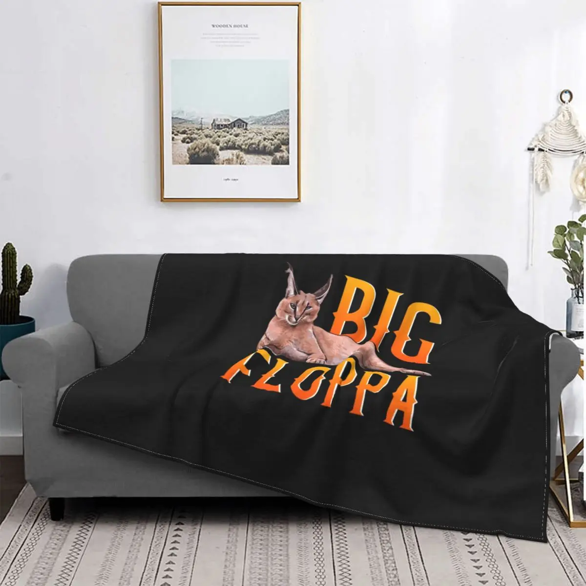 

Big Floppa Animal Cat Blankets Fleece Decoration Portable Soft Throw Blankets for Bedding Car Bedspreads
