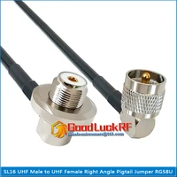 sl16 uhf male right angle to uhf female bulkhead washer 90 degree connector pigtail jumper rg 58 rg58 3d fb cable pl259 so239